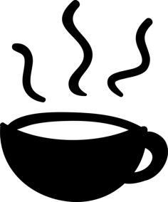 Coffee Cup With Steam Outline Icon Svg Set, Free Vectors File